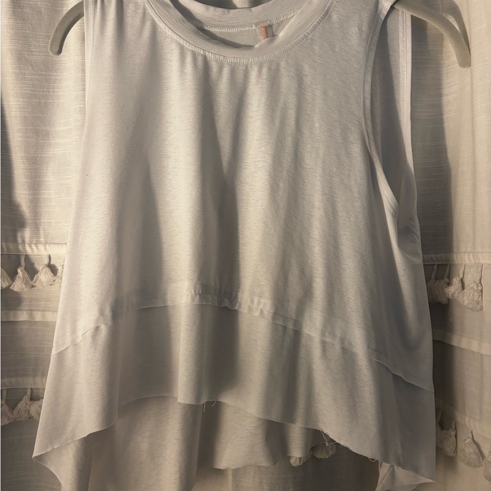 Free People White Layered Tank Top